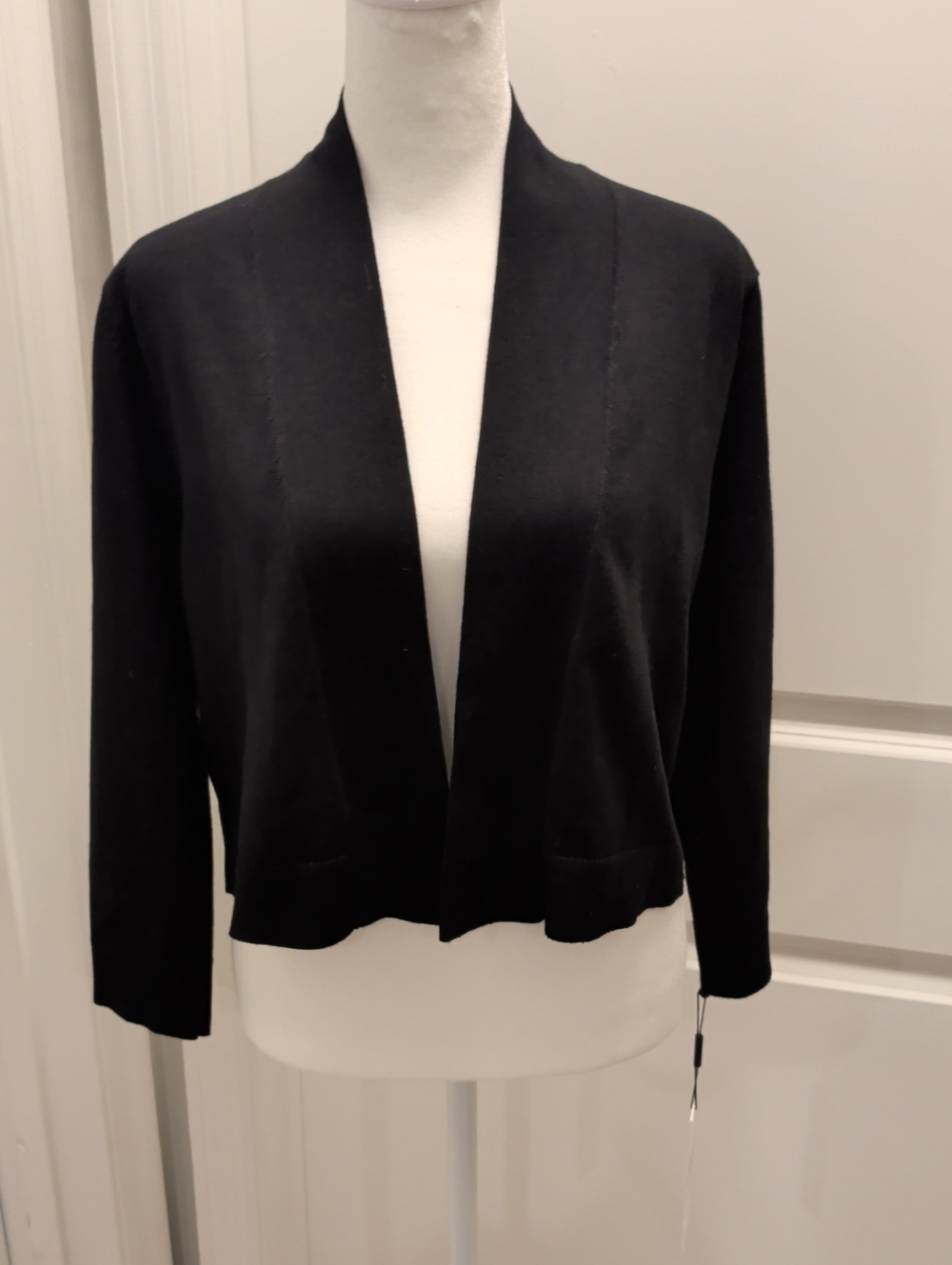 CALVIN KLEIN NWT $39.98 Size XL Classic Open-Front Black Cardigan